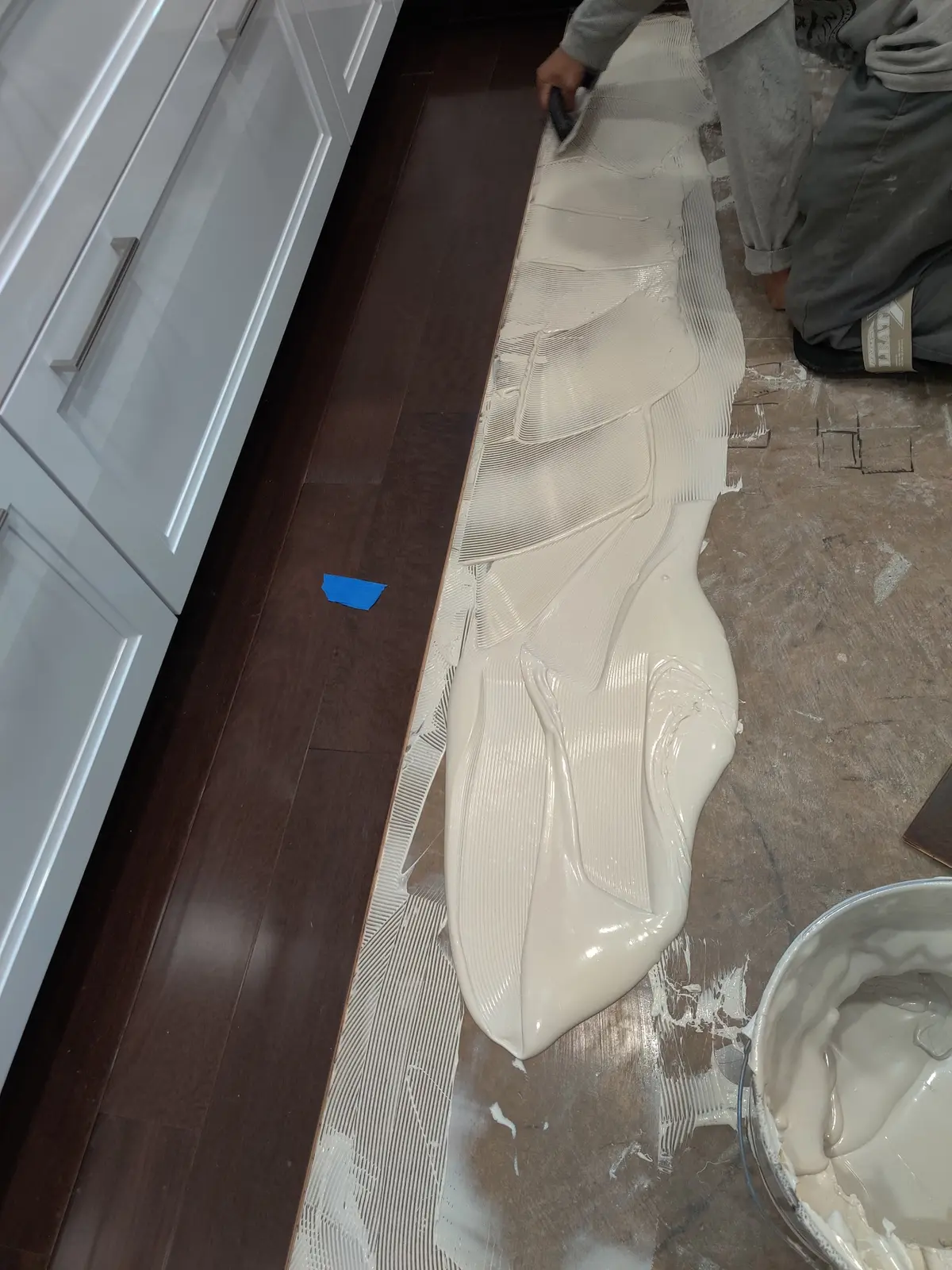 Replacement finish flooring installation at a Newport Beach residence